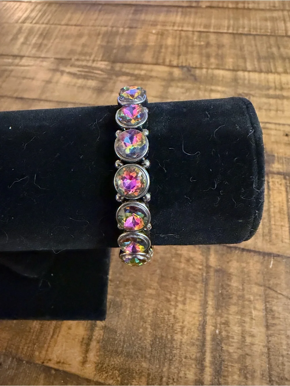 Paparazzi Multicolor oil spill Aurora Crystal Stretch Bracelet